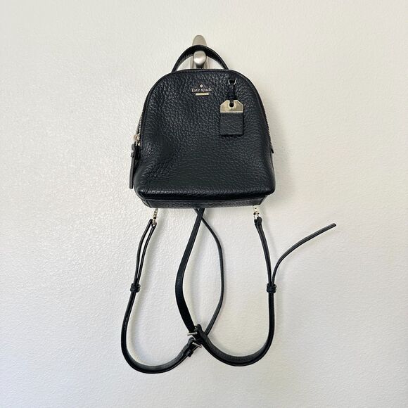 Kate Spade New York Black Pebbled Leather Carter Street Mini Caden Backpack City main image 8